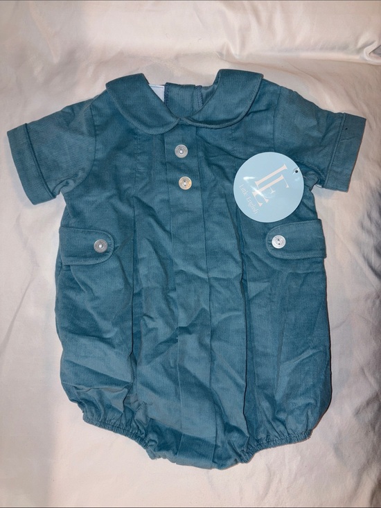 Little English Other - Little English Teal Peter Pan Collar Romper